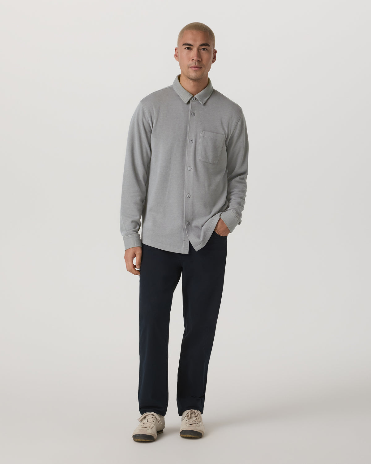 Jeffreys Overshirt Men's Grey Button-Up Shirt | Vuori onsale - US 5374