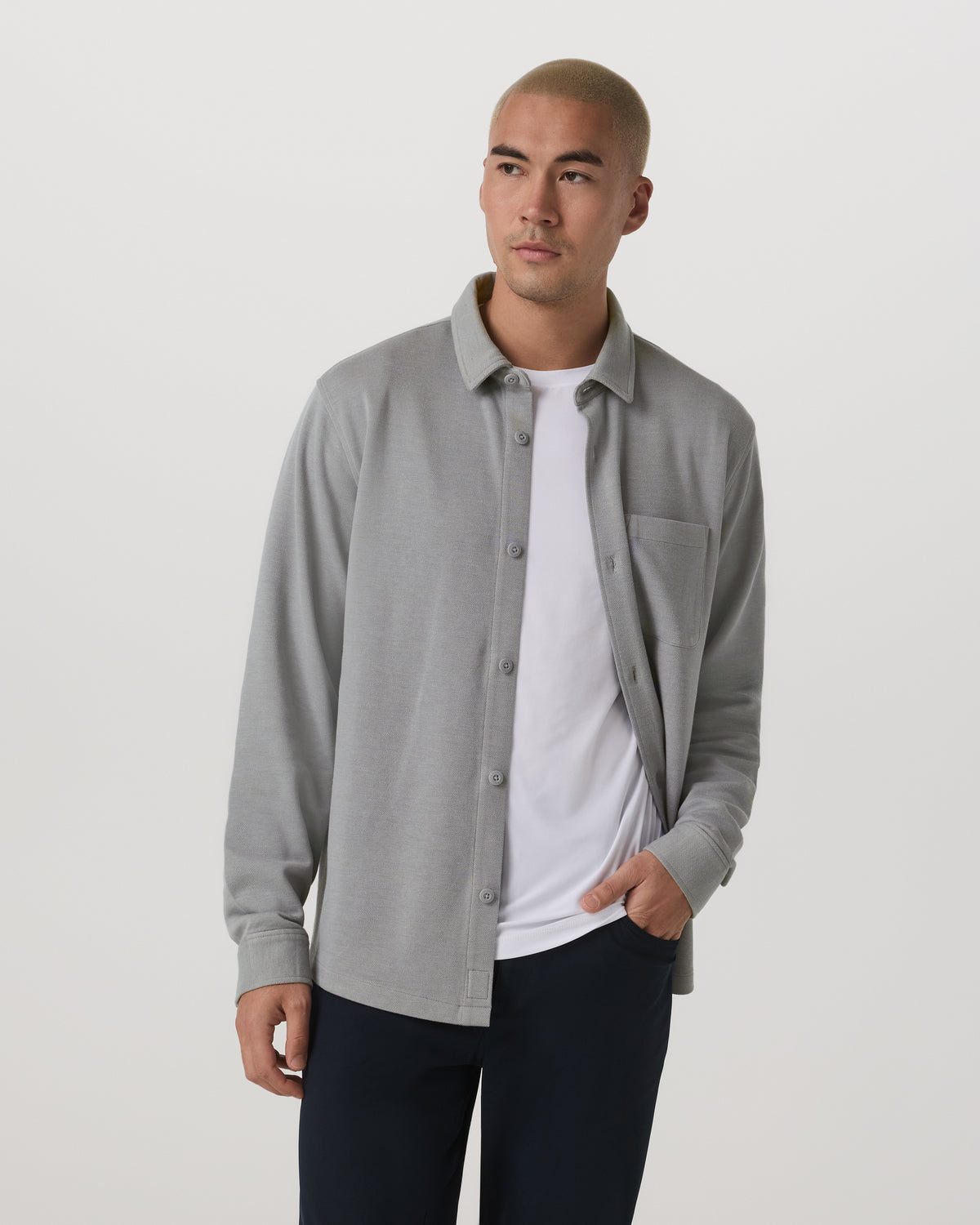 Jeffreys Overshirt Men's Grey Button-Up Shirt | Vuori onsale - US 5374