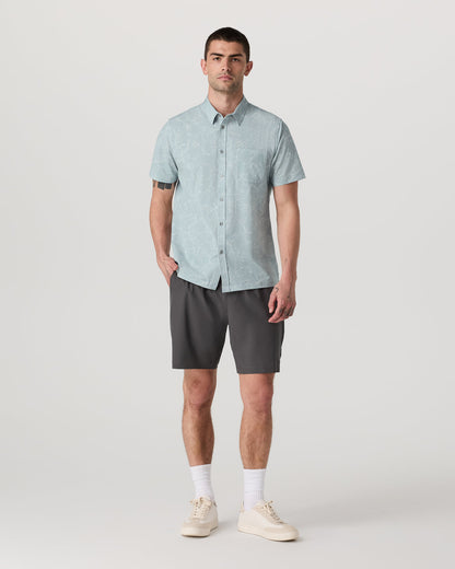 Short Sleeve Bridge Button Down Men's Chalk Blue Shirt | Vuori outlet - US 4721