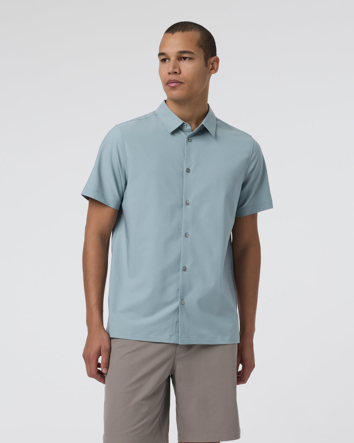 Short Sleeve Manhattan Button Down Men's Mist Shirt | Vuori onsale - US 1668