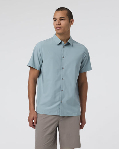 Short Sleeve Manhattan Button Down Men's Mist Shirt | Vuori onsale - US 1668
