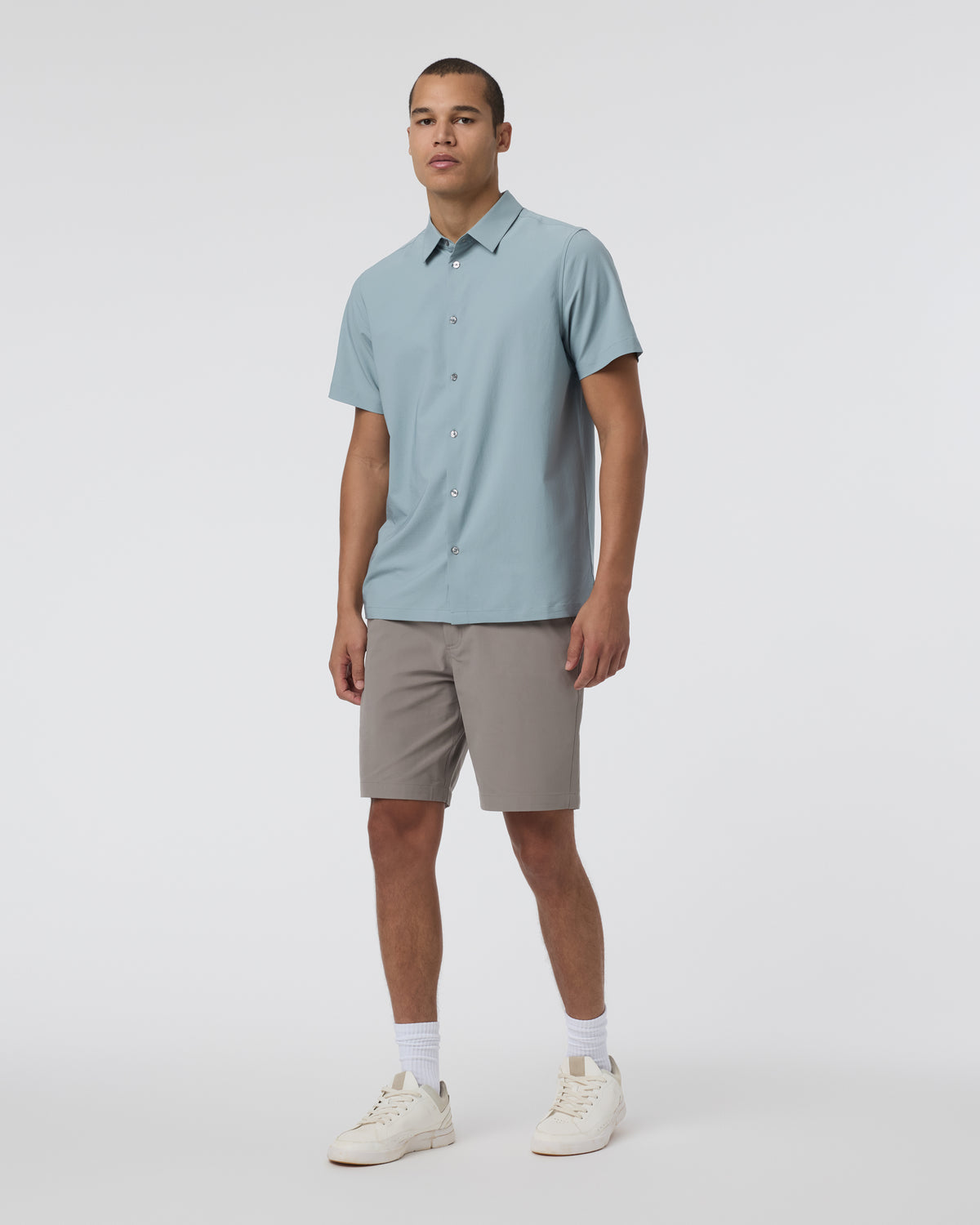 Short Sleeve Manhattan Button Down Men's Mist Shirt | Vuori onsale - US 1668