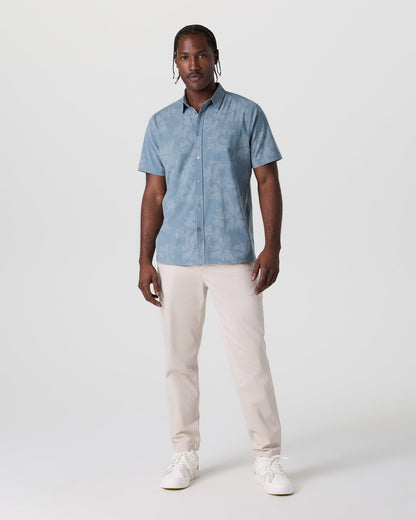 Short Sleeve Bridge Button Down Dusty Blue Plumeria | Vuori for sale - US 3381