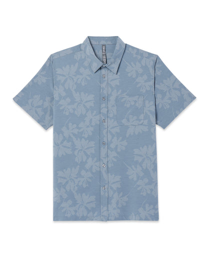 Short Sleeve Bridge Button Down Dusty Blue Plumeria | Vuori for sale - US 3381