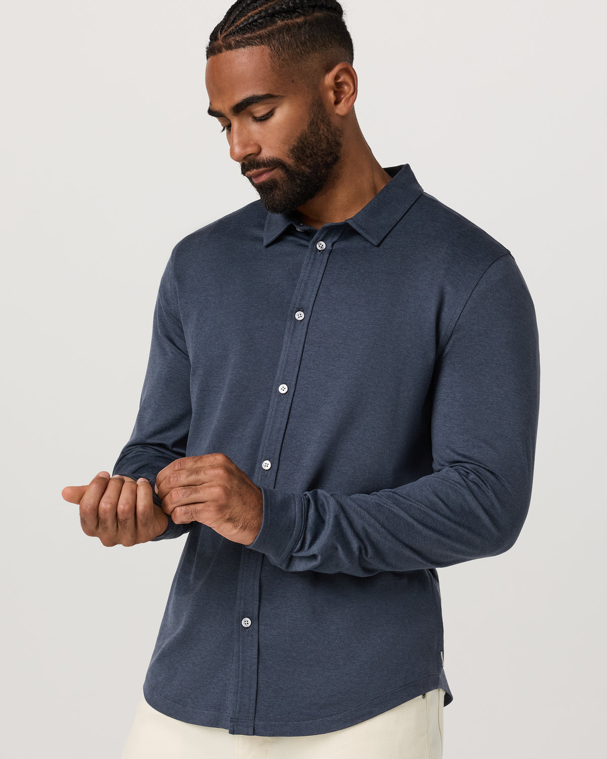 Men's Long Sleeve Ponto Button Down Azure Heather | Vuori discount - US 5698