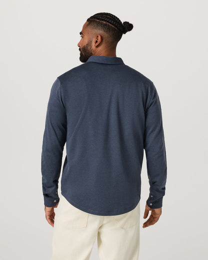 Men's Long Sleeve Ponto Button Down Azure Heather | Vuori discount - US 5698