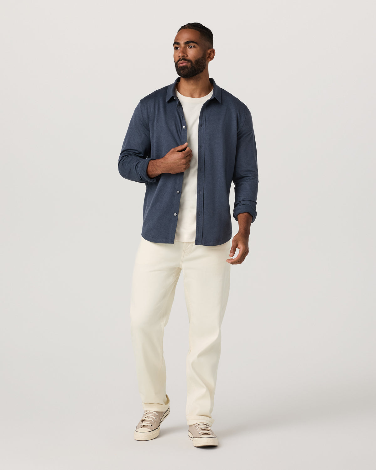 Men's Long Sleeve Ponto Button Down Azure Heather | Vuori discount - US 5698