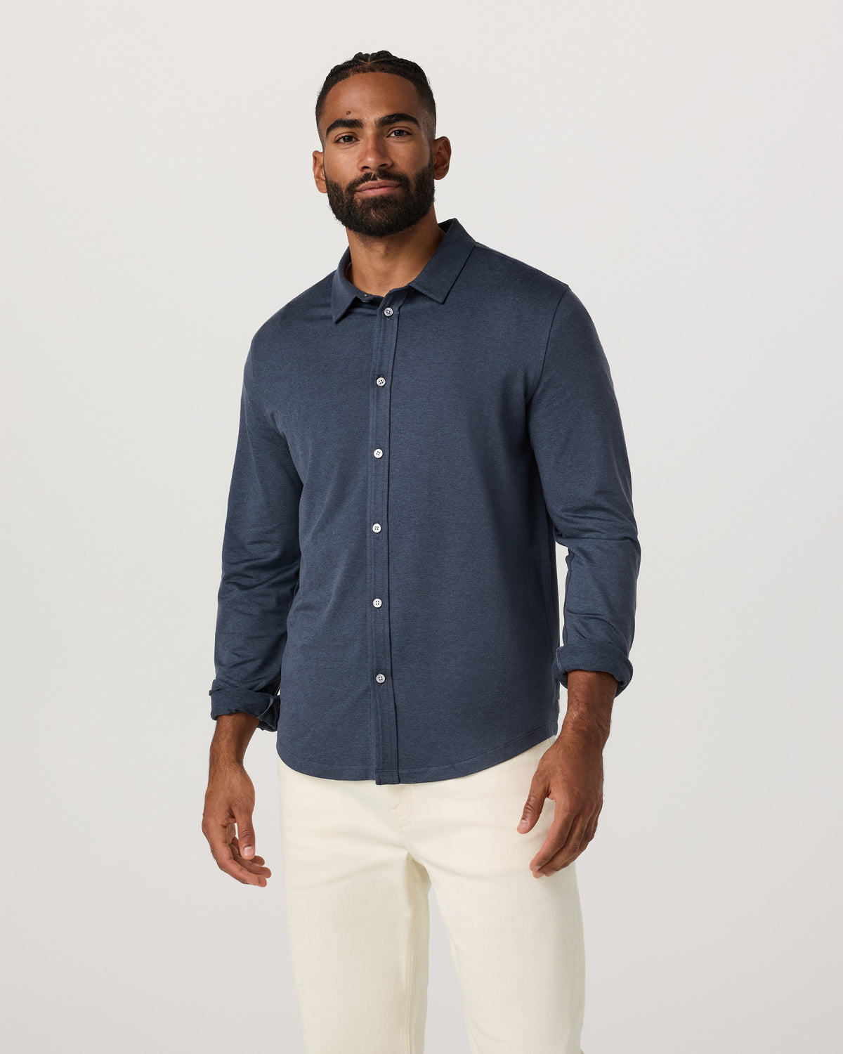 Men's Long Sleeve Ponto Button Down Azure Heather | Vuori discount - US 5698