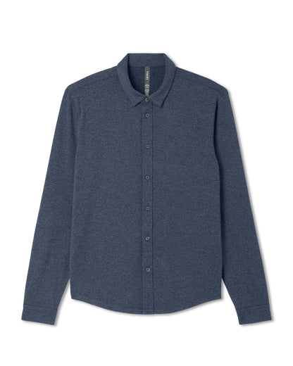 Men's Long Sleeve Ponto Button Down Azure Heather | Vuori discount - US 5698
