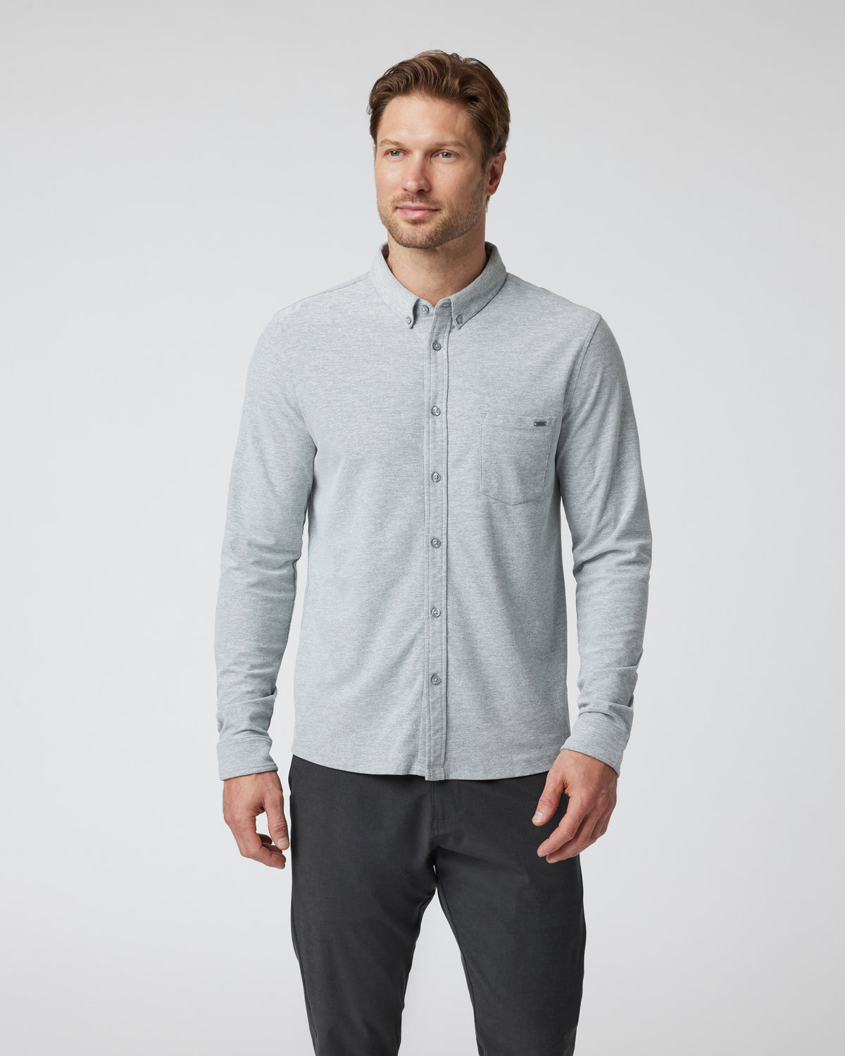 Long Sleeve Ace Button-Down Grey Button Down Shirt | Vuori sale - US 9514