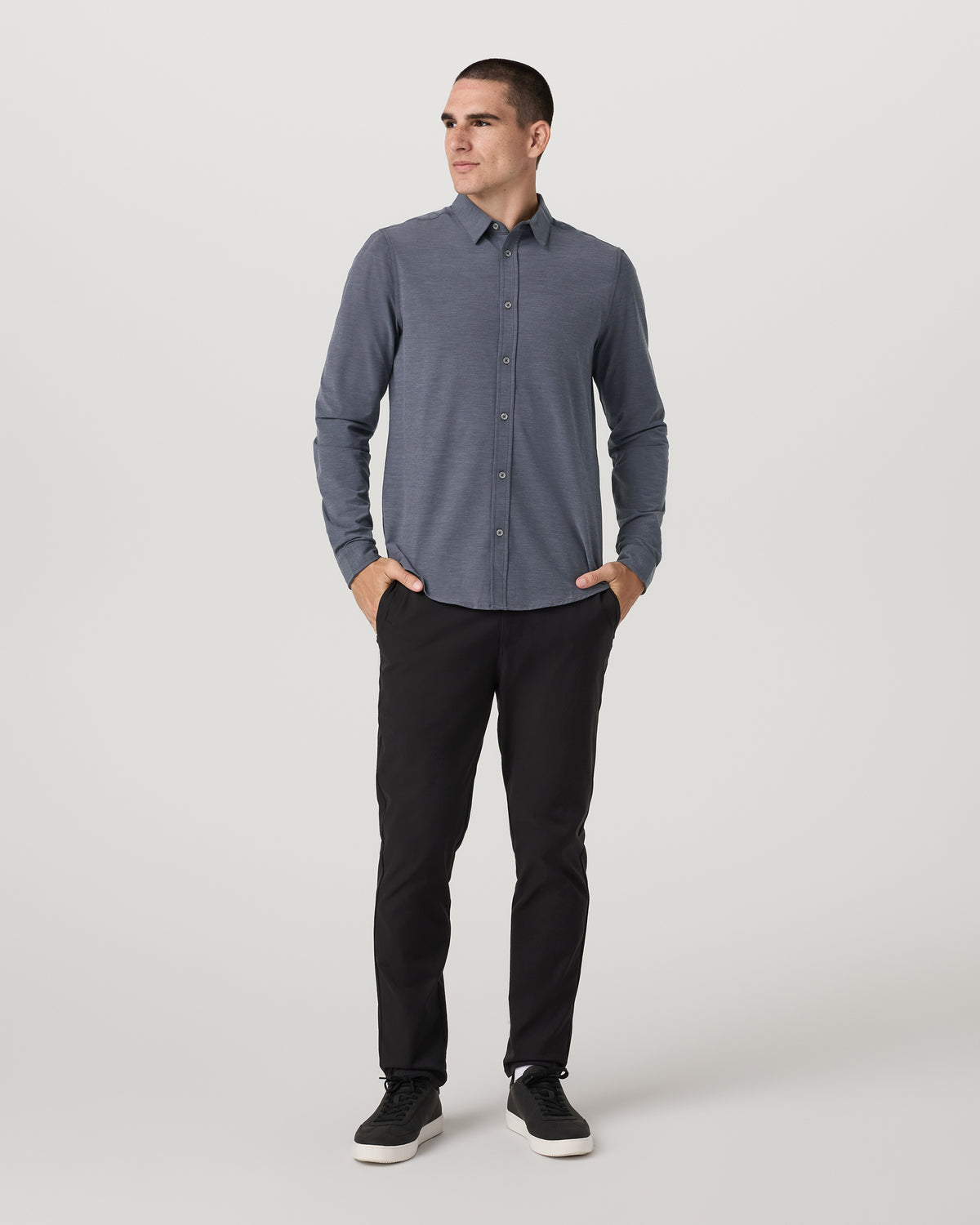 Long Sleeve Bridge Button Down Men's Moonlight Shirt | Vuori for sale - US 1197