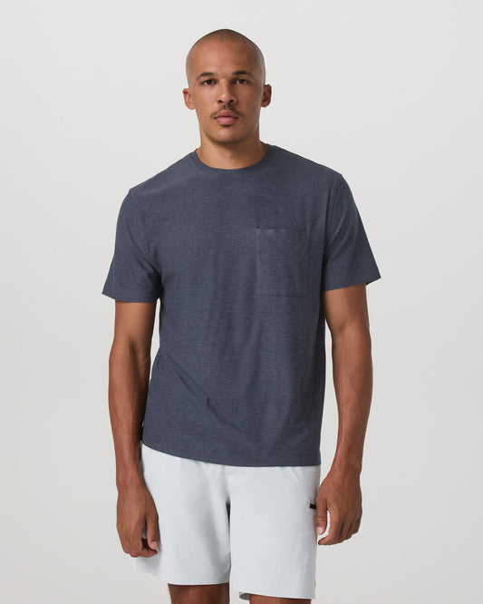 Short Sleeve Strato Pocket Tee-Relaxed Fit Dark Azure Heather | Vuori onsale - US 4036