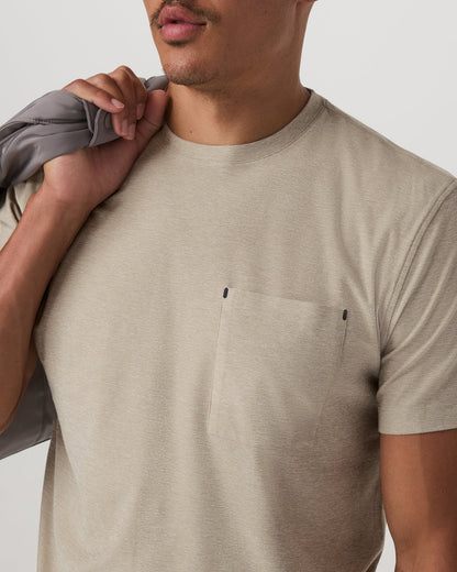 Short Sleeve Strato Pocket Tee-Relaxed Fit Truffle Heather | Vuori for sale - US 8087