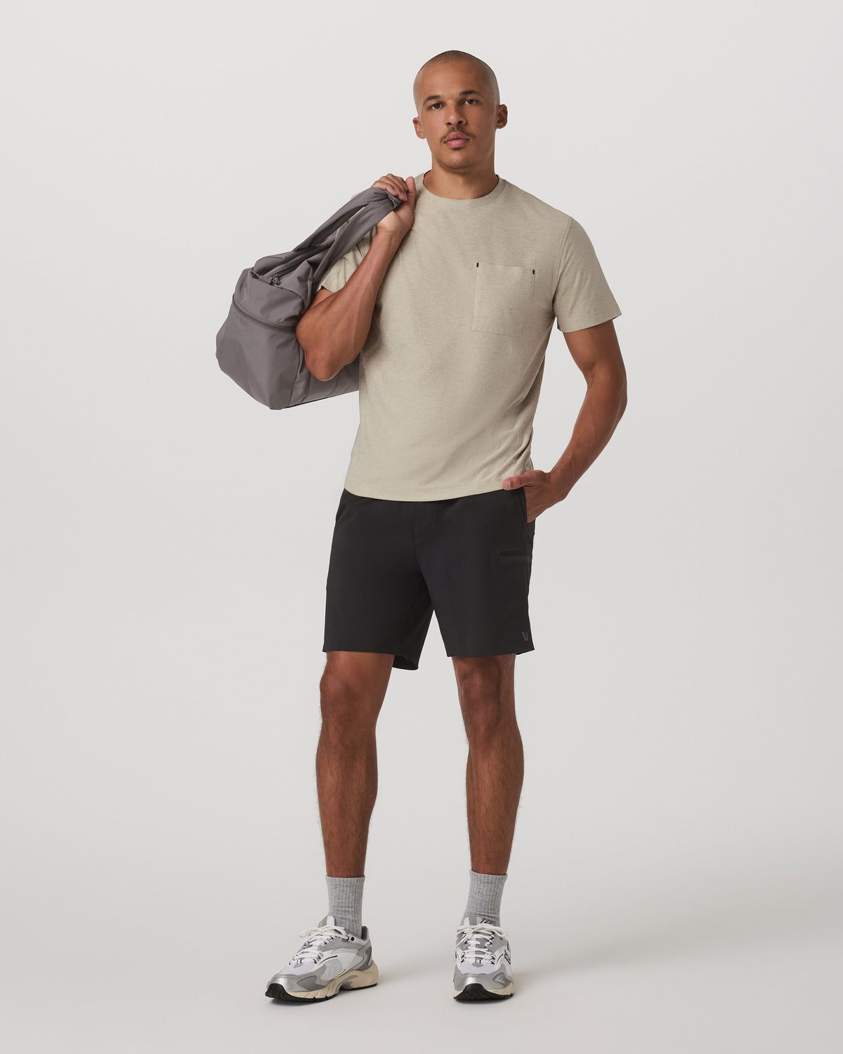 Short Sleeve Strato Pocket Tee-Relaxed Fit Truffle Heather | Vuori for sale - US 8087