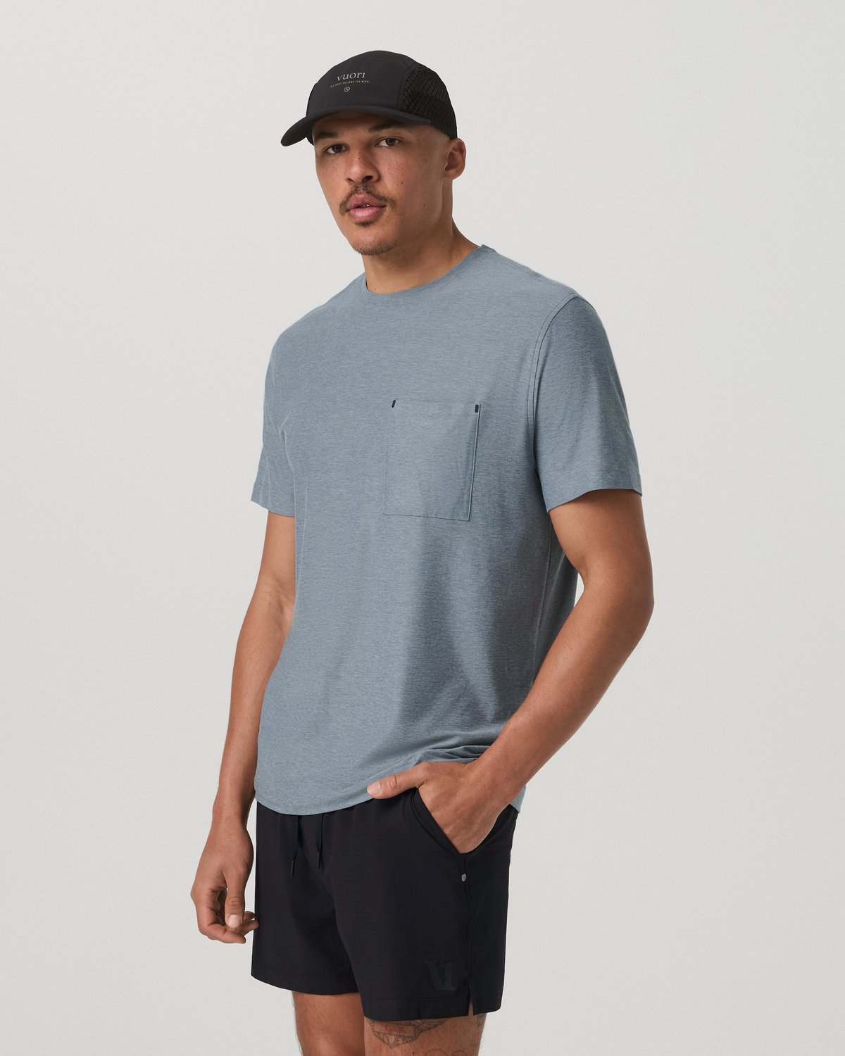 Short Sleeve Strato Pocket Tee-Relaxed Fit Dusty Blue Heather | Vuori online - US 9952