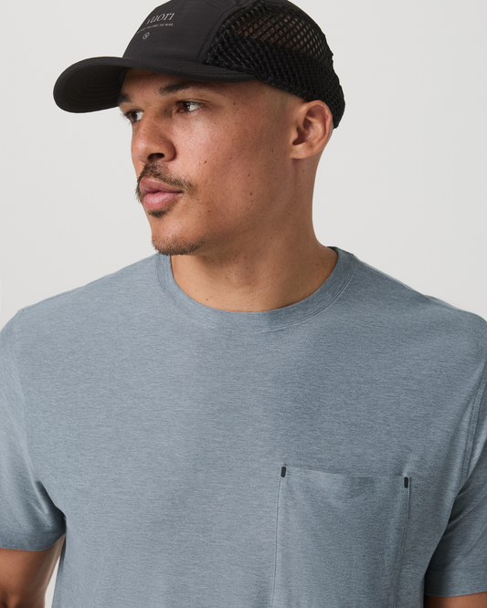 Short Sleeve Strato Pocket Tee-Relaxed Fit Dusty Blue Heather | Vuori online - US 9952