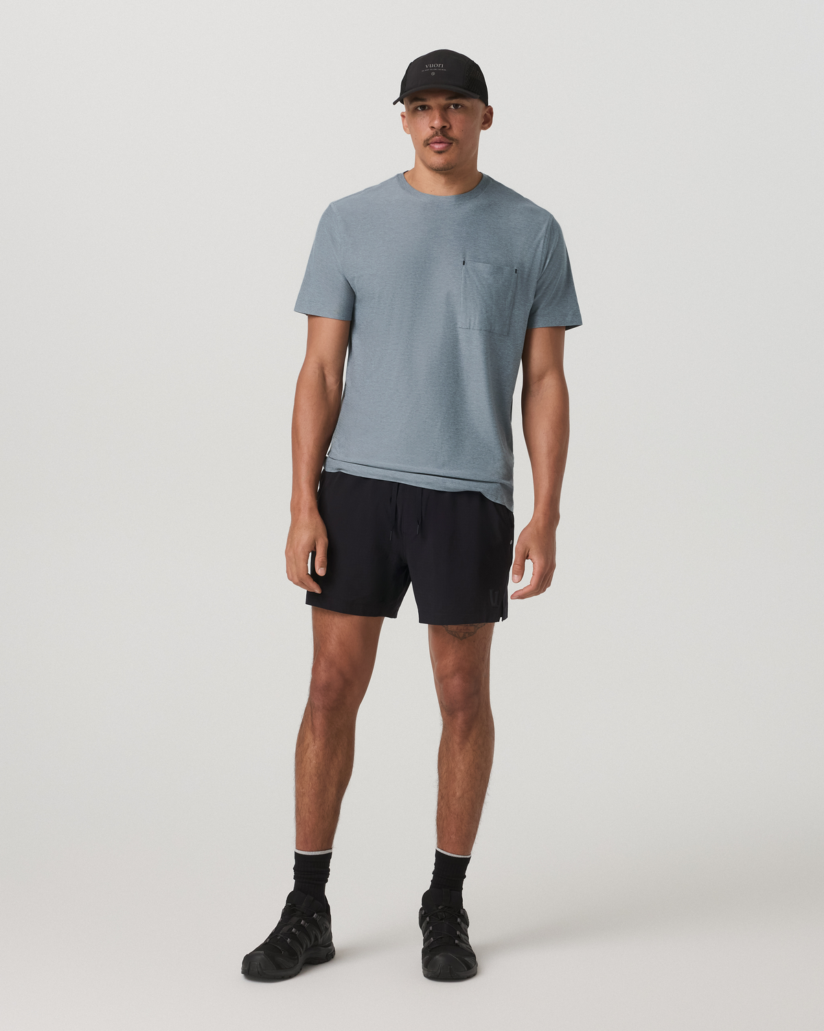 Short Sleeve Strato Pocket Tee-Relaxed Fit Dusty Blue Heather | Vuori online - US 9952