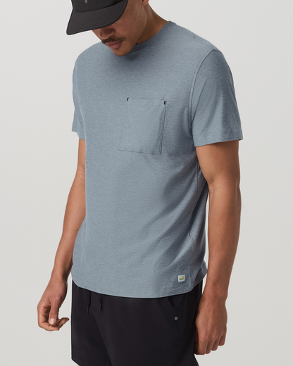 Short Sleeve Strato Pocket Tee-Relaxed Fit Dusty Blue Heather | Vuori online - US 9952