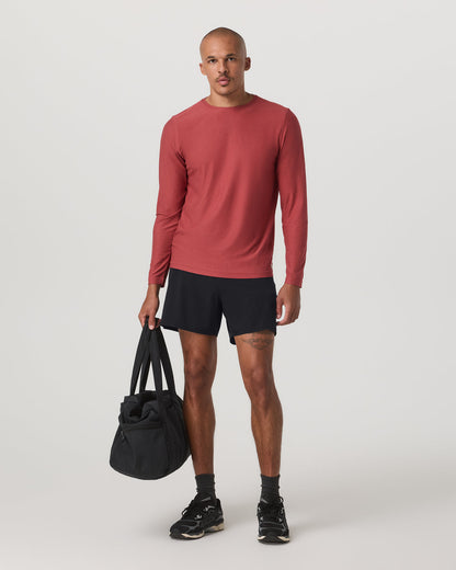 Long Sleeve Strato Tech Tee Fire Heather Workout Shirt | Vuori discount - US 8092