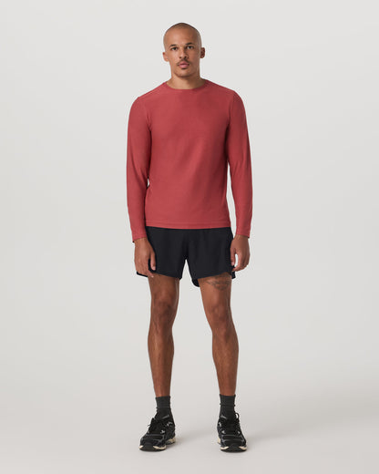 Long Sleeve Strato Tech Tee Fire Heather Workout Shirt | Vuori discount - US 8092