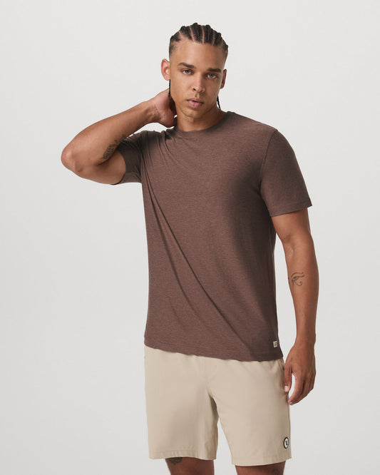 Strato Tech Tee Men's Sable Heather Performance T-Shirt | Vuori sale - US 3661