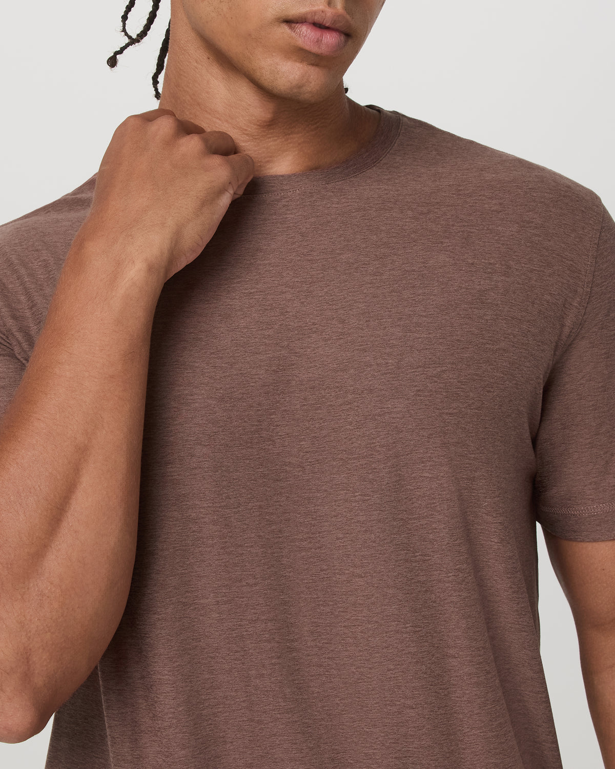 Strato Tech Tee Men's Sable Heather Performance T-Shirt | Vuori sale - US 3661