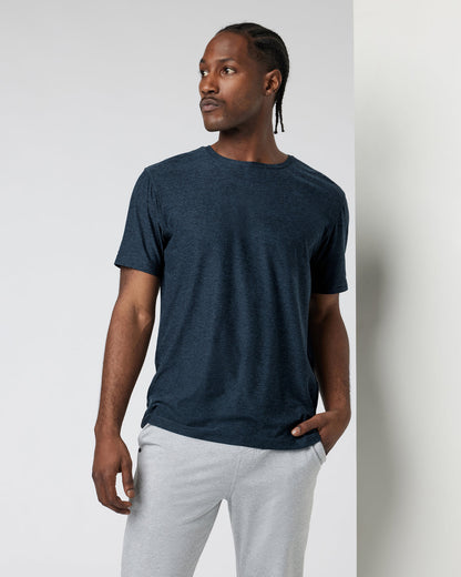 Strato Tech Tee Men's Navy Heather Blue Tee | Vuori onsale - US 2569