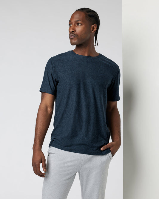 Strato Tech Tee Men's Navy Heather Blue Tee | Vuori onsale - US 2569
