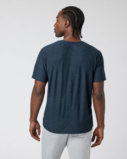 Strato Tech Tee Men's Navy Heather Blue Tee | Vuori onsale - US 2569