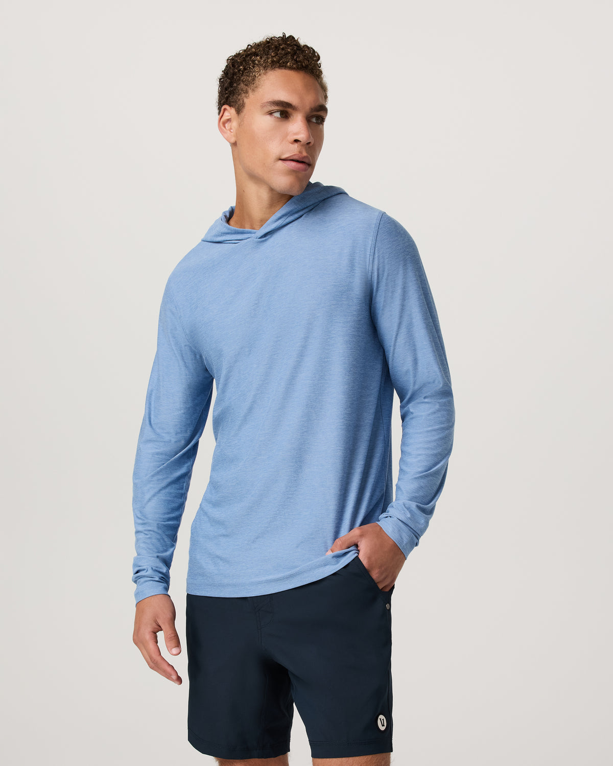 Strato Tech Hoodie Men's Isle Blue Heather Hoodie | Vuori for sale - US 9498