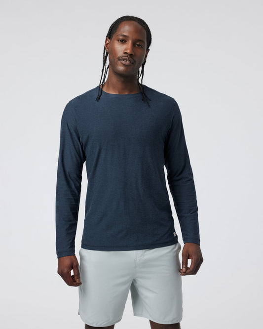 Long-Sleeve Strato Tech Tee Navy Long Sleeve Top | Vuori discount - US 9393