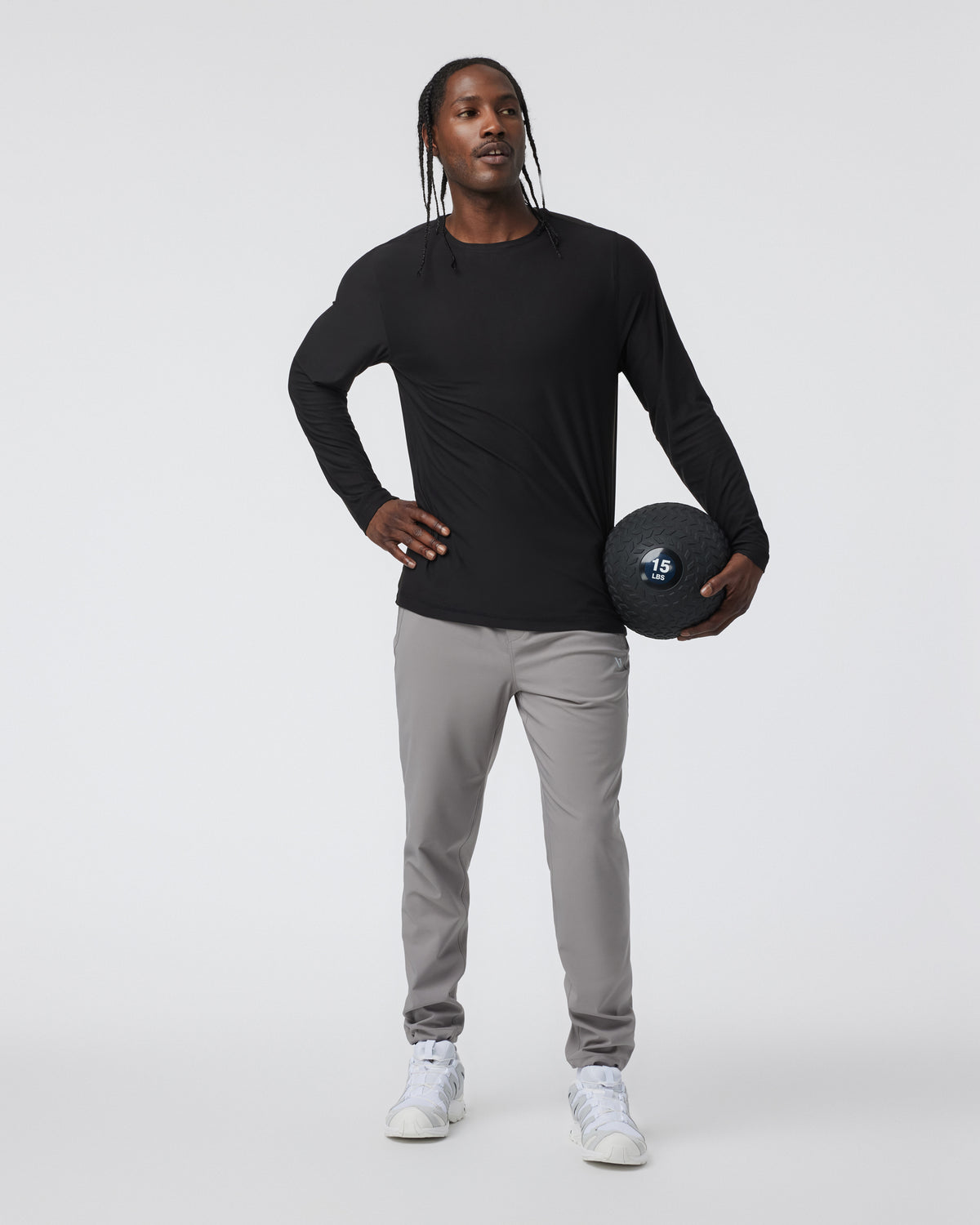 Long Sleeve Strato Tech Tee Men's Black Shirt | Vuori shop - US 6517