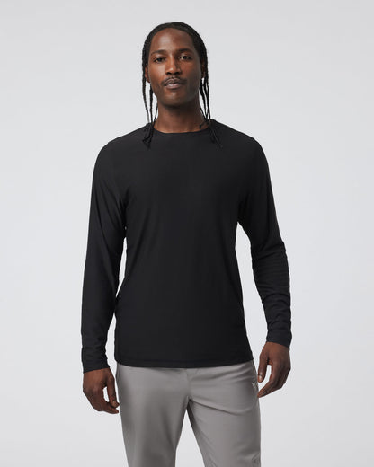 Long Sleeve Strato Tech Tee Men's Black Shirt | Vuori shop - US 6517