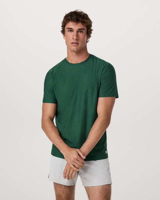 Strato Tech Tee Men's Viridian Heather Performance Shirt | Vuori sale - US 1026