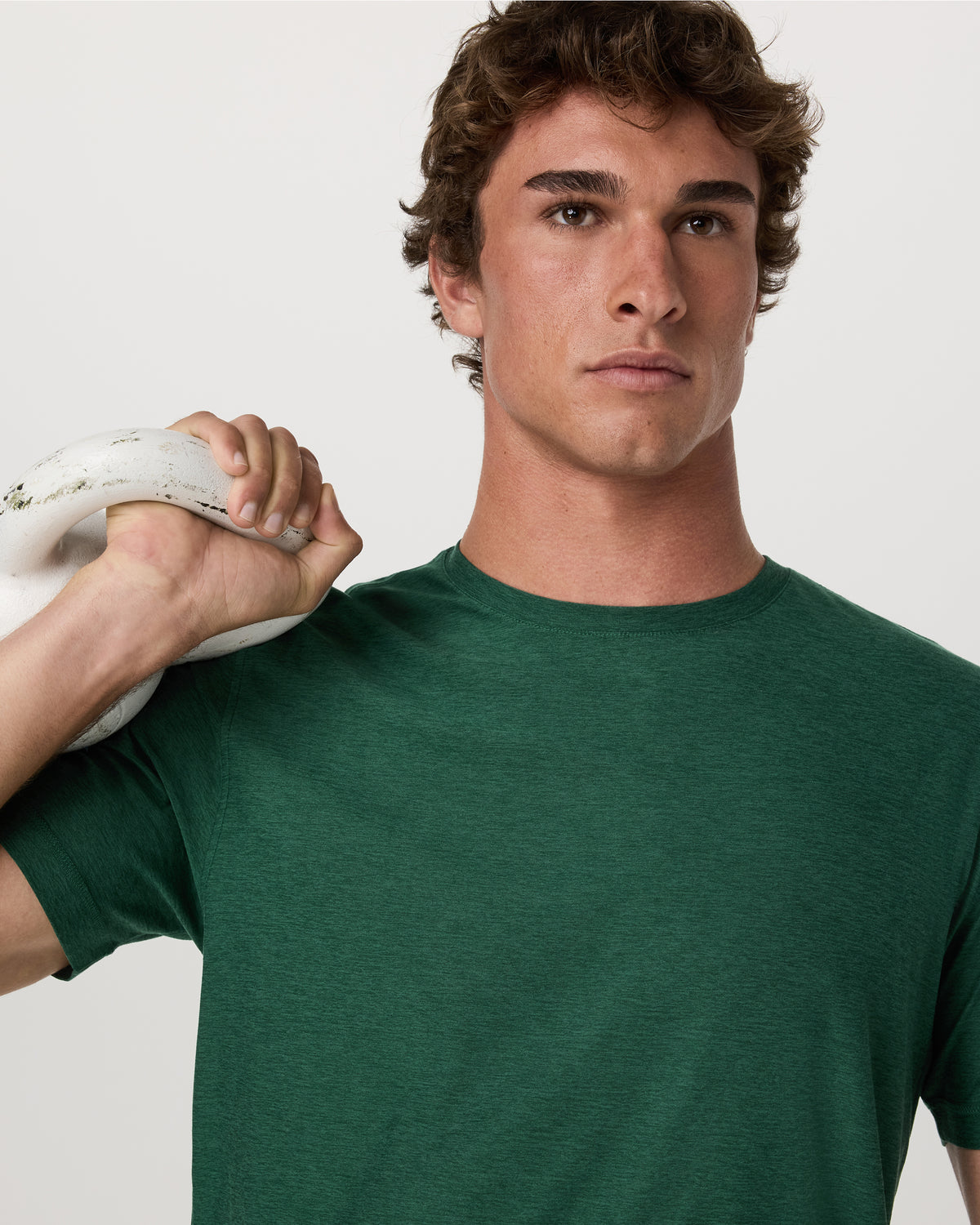 Strato Tech Tee Men's Viridian Heather Performance Shirt | Vuori sale - US 1026