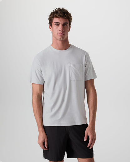 Short Sleeve Strato Pocket Tee - Relaxed Fit Platinum Heather | Vuori for sale - US 9505
