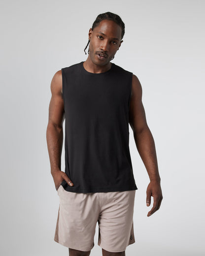 Strato Muscle Tee Men's Black Muscle Shirt | Vuori discount - US 9126