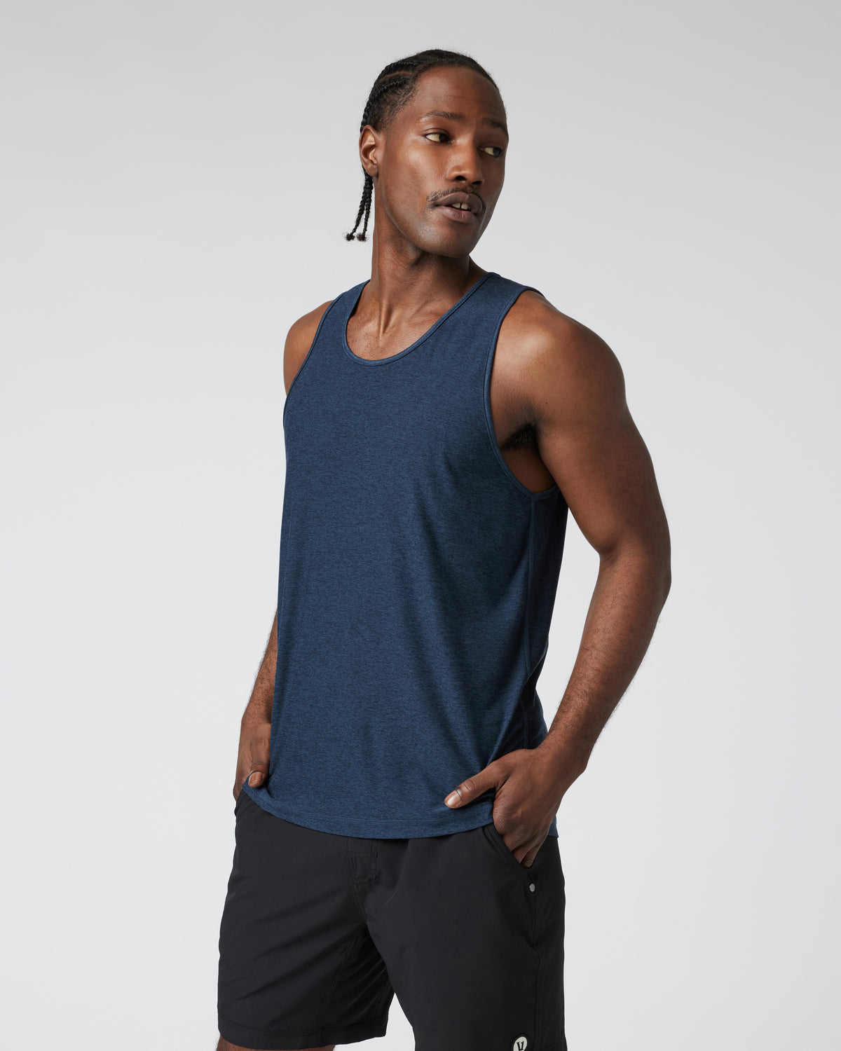 Strato Tech Tank Men's Navy Heather Tank Top | Vuori sale - US 9542