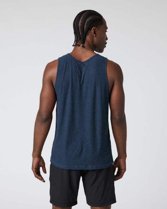 Strato Tech Tank Men's Navy Heather Tank Top | Vuori sale - US 9542
