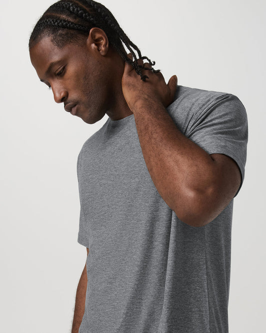 Short Sleeve Strato Tech Tee - Relaxed Fit Heather Grey | Vuori for sale - US 9926