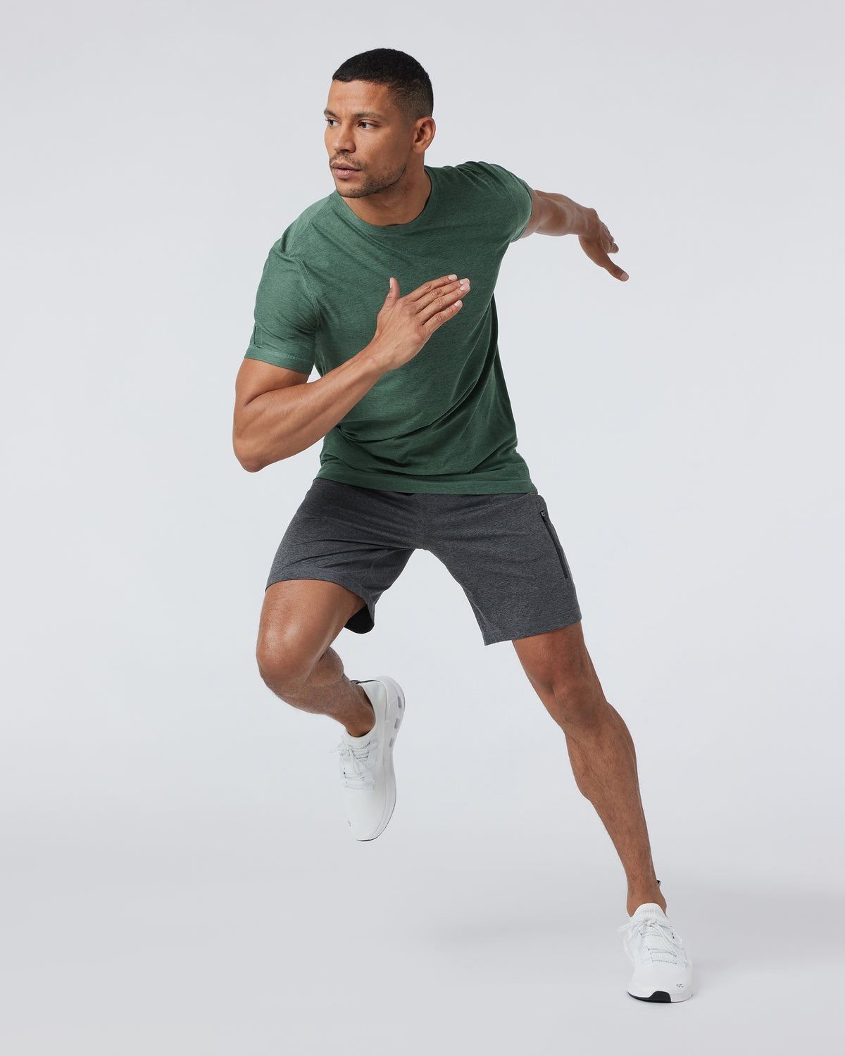 Strato Tech Tee Men's Sea Pine Heather Workout Shirt | Vuori online - US 8194
