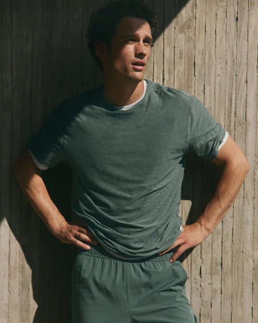 Short Sleeve Strato Tech Tee-Relaxed Fit Agate Green Heather | Vuori discount - US 8902