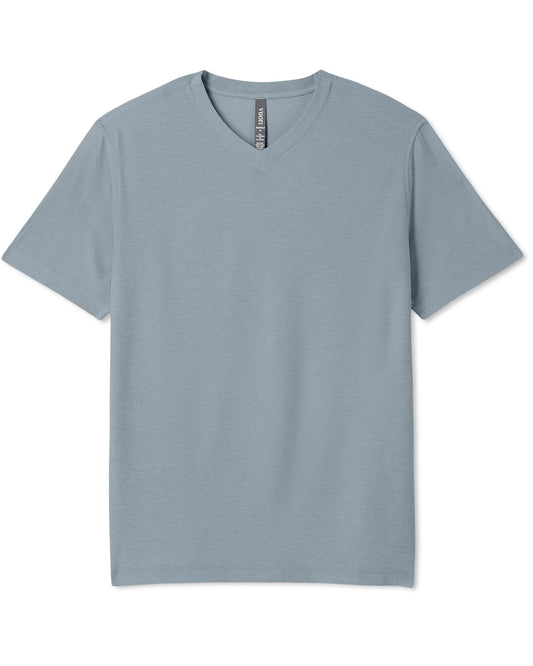 Strato Tech V-Neck Tee Men's Dusty Blue Heather Shirt | Vuori outlet - US 6237