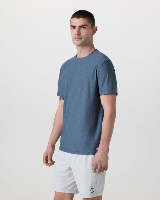 Strato Tech Tee Men's Pool Blue Workout Shirt | Vuori sale - US 9330