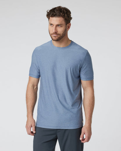 Strato Tech Tee Men's Chambray Heather Workout Shirt | Vuori online - US 3867