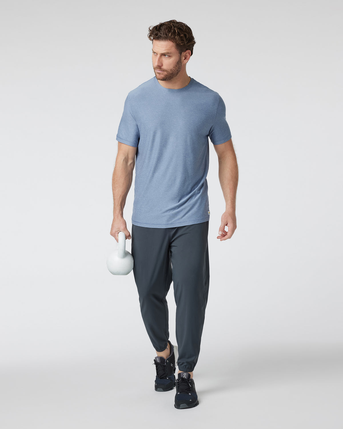 Strato Tech Tee Men's Chambray Heather Workout Shirt | Vuori online - US 3867
