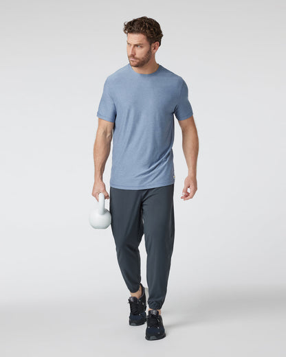 Strato Tech Tee Men's Chambray Heather Workout Shirt | Vuori online - US 3867