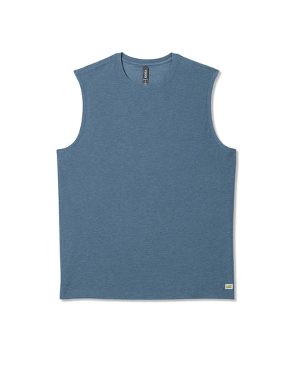 Strato Muscle Tee Men's Pool Blue Heather Tank Top | Vuori for sale - US 1537