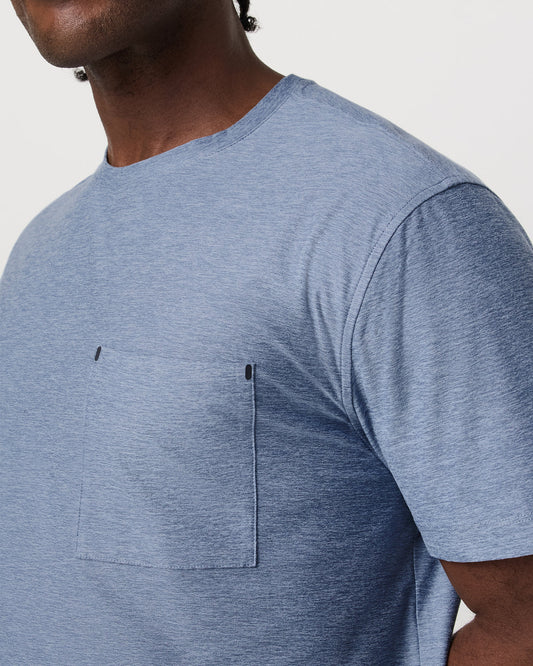Men's Short Sleeve Strato Pocket Tee - Relaxed Chambray | Vuori online - US 3975