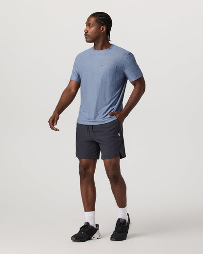 Men's Short Sleeve Strato Pocket Tee - Relaxed Chambray | Vuori online - US 3975